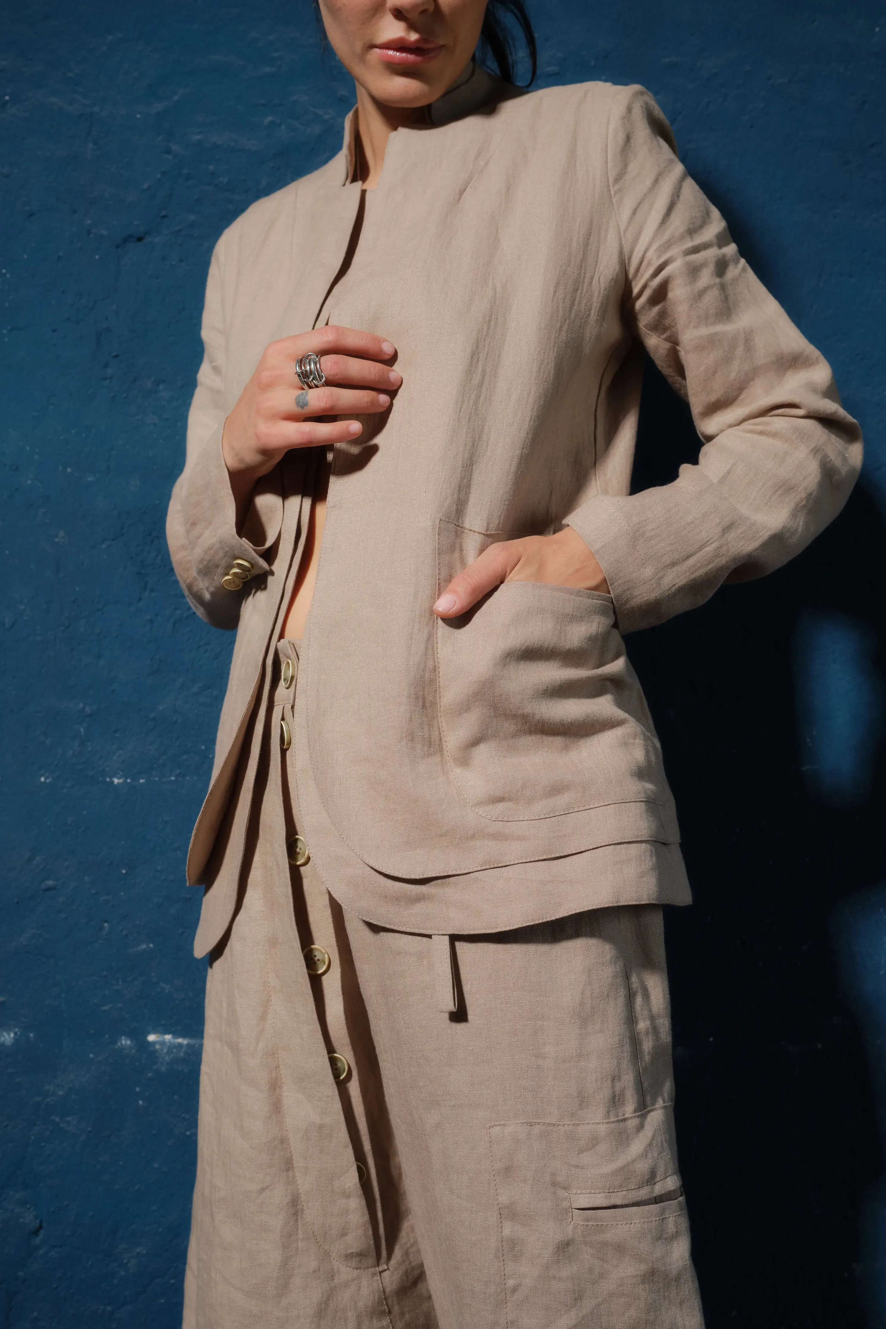 Sustainable Linen Drop-Crotch Women's Pants