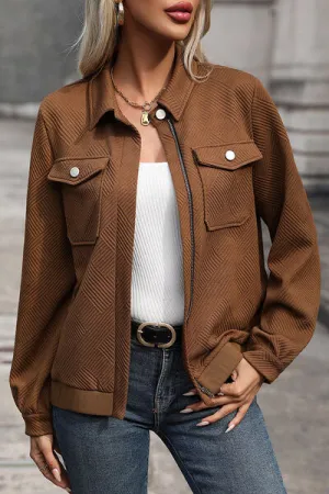 Textured Zip Up Jacket
