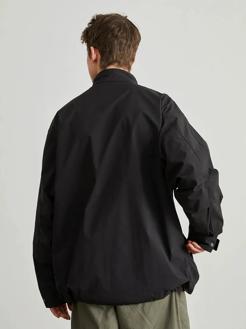 Utility Jacket with Stand Collar and Patch Pockets