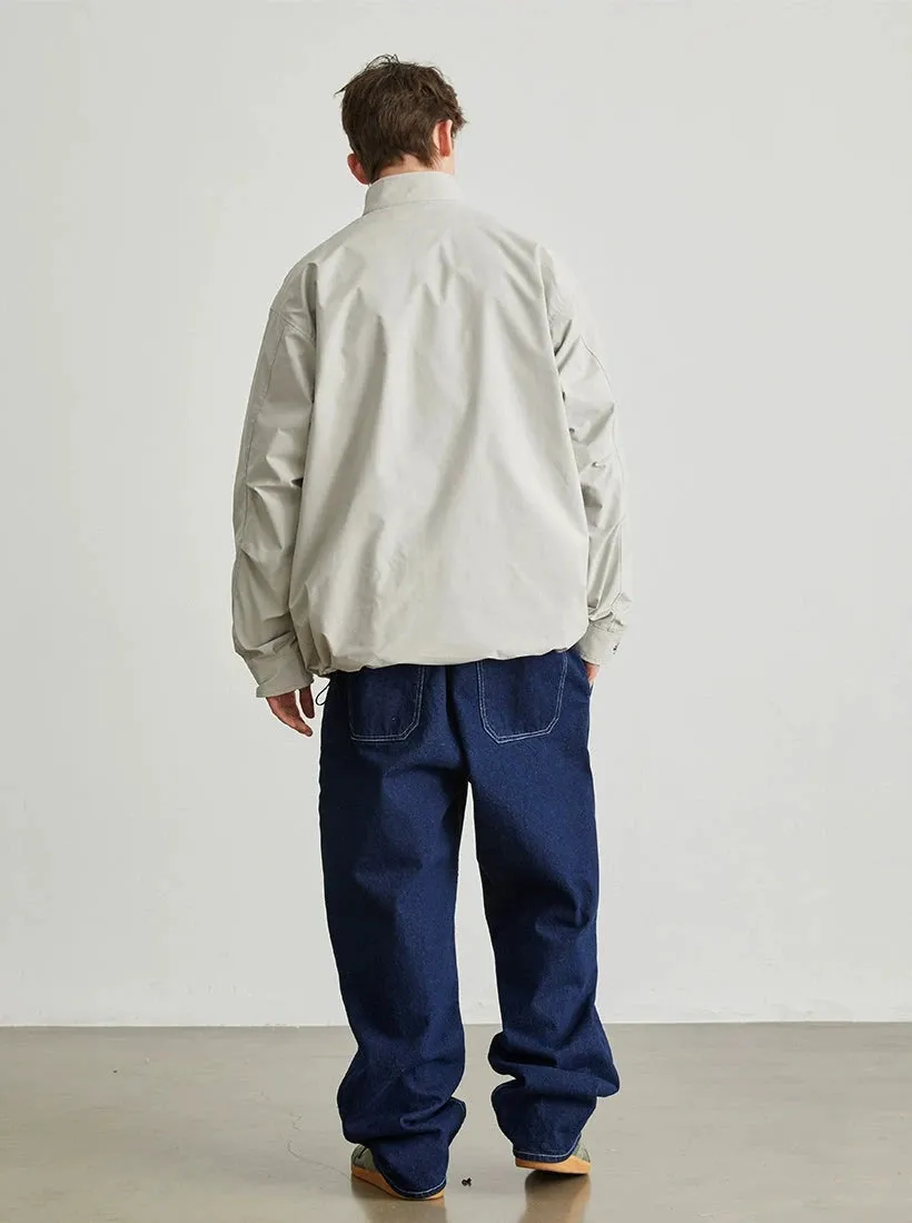 Utility Jacket with Stand Collar and Patch Pockets