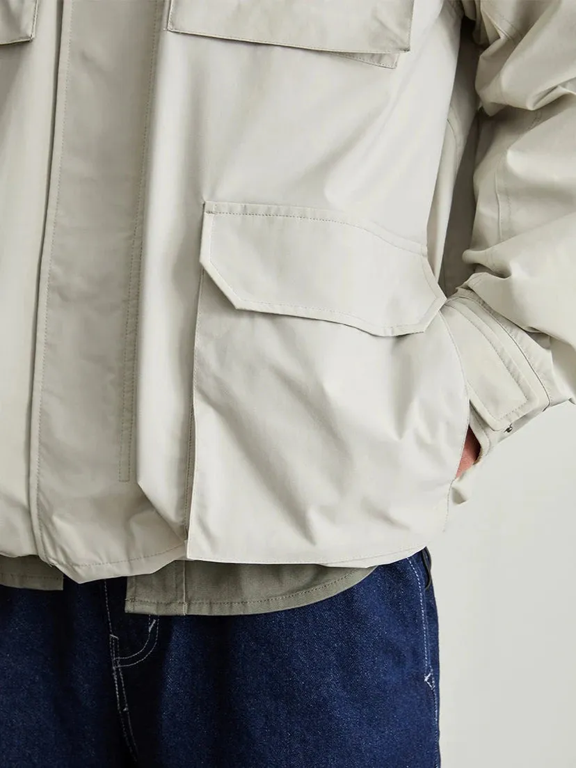 Utility Jacket with Stand Collar and Patch Pockets