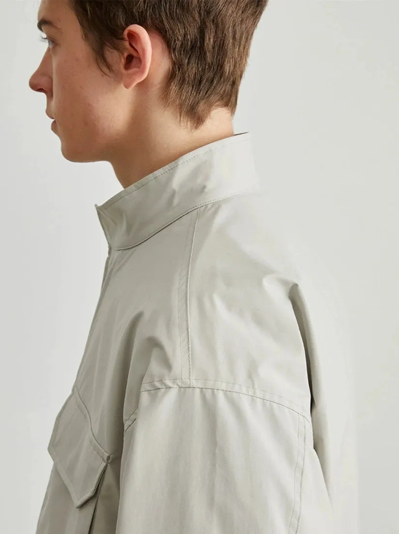 Utility Jacket with Stand Collar and Patch Pockets