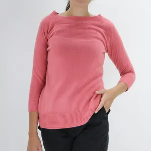 Women's Boat-neck Sweater,Pink