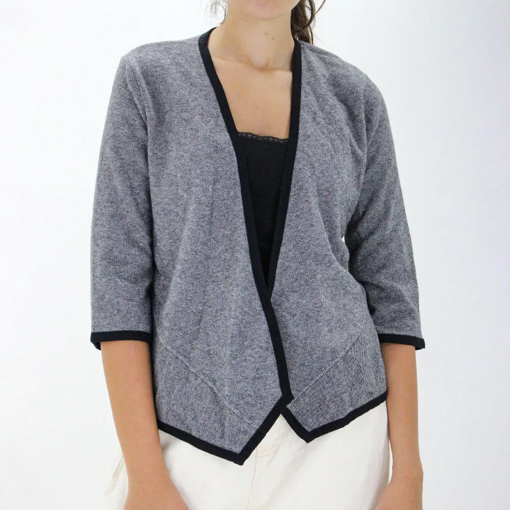 Women's Plaid Sweat Cardigan,Grey
