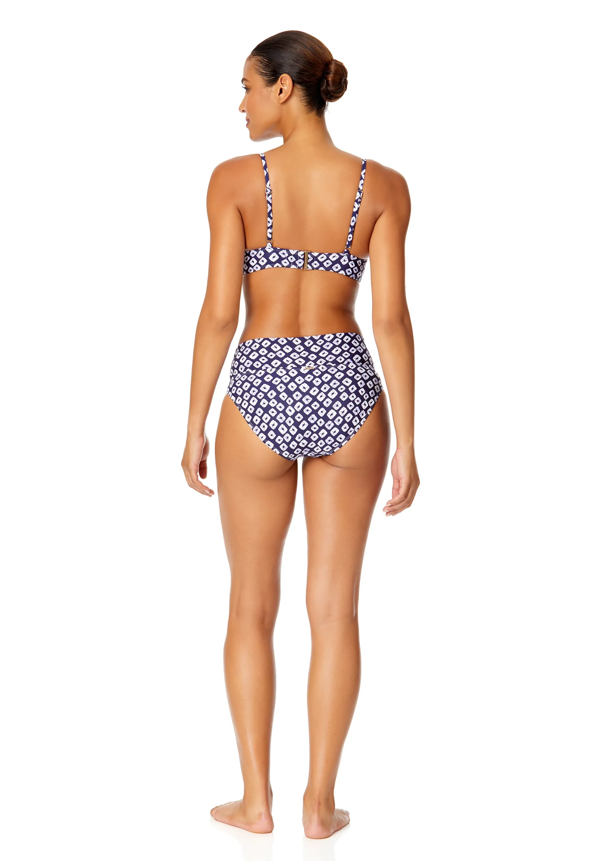 Women's Shibori Geo V Wire Underwire Bikini Swim Top