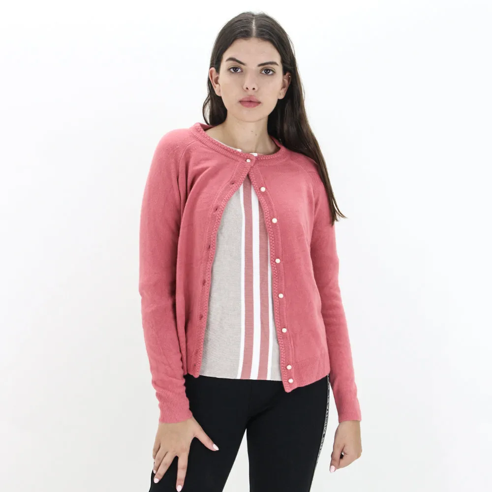 women's Textured Sweaters Cardigan,Pink