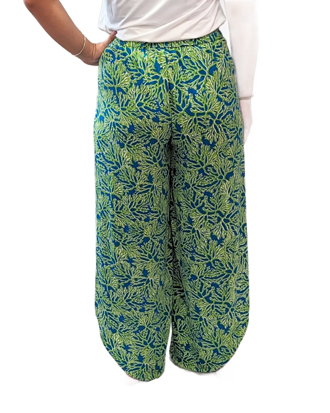 Wrap Front Pant - Sky Blue/Lime Bermuda